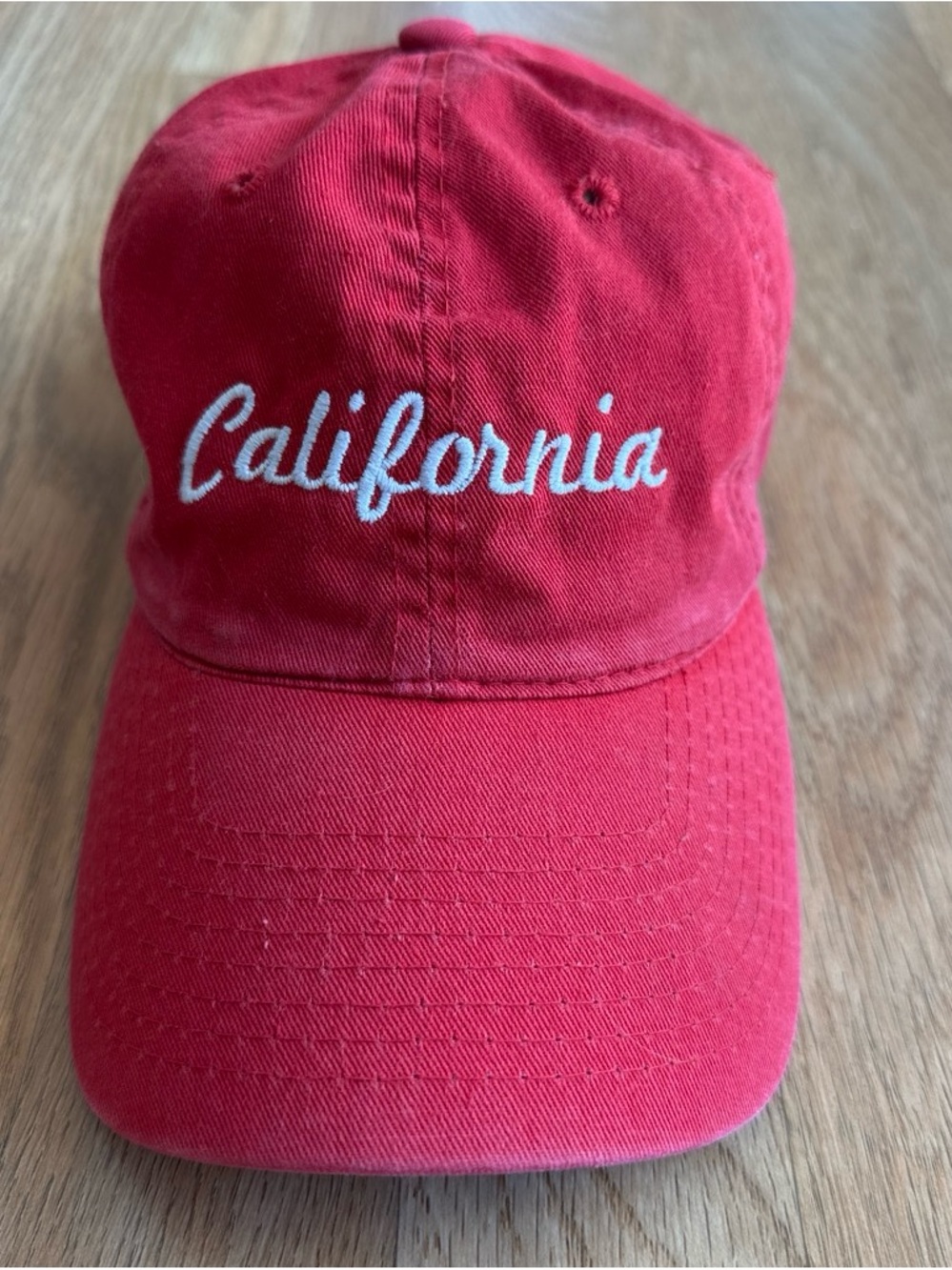 Brandy Melville California Embroidered Red Baseball Cap